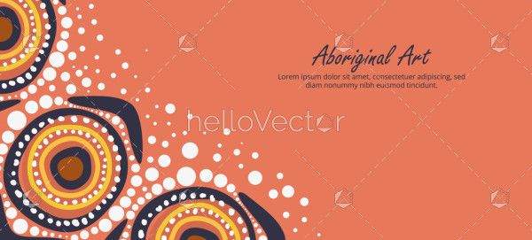 An Aboriginal dot design featured on a vector banner.