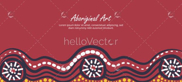 A vector banner displaying traditional Aboriginal art.