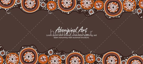 A banner with vector art emphasizing Aboriginal design