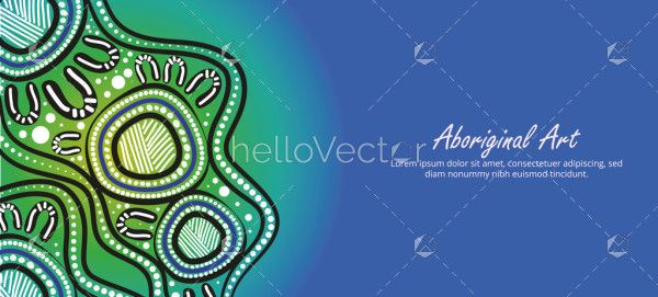 Vector banner showcasing the intricate dot patterns of traditional Aboriginal art