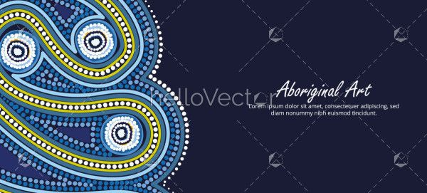 A poster crafted in vector style, celebrating the beauty of Aboriginal dot art