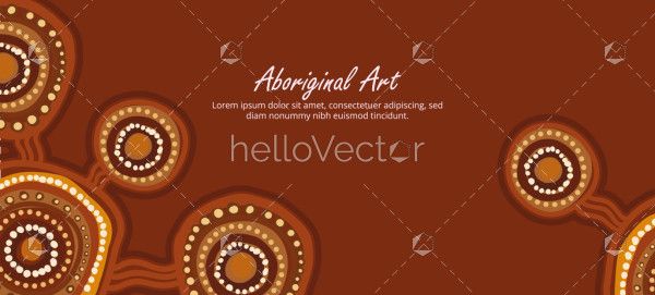 A vector banner influenced by the traditional dot motifs of Aboriginal art