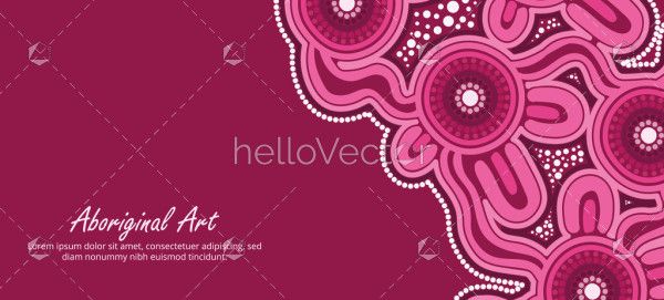 A vector banner creation that draws on traditional Aboriginal dot designs