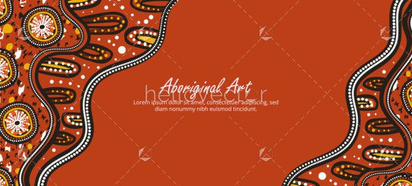 A vector-based poster that prominently displays traditional Aboriginal dot artwork