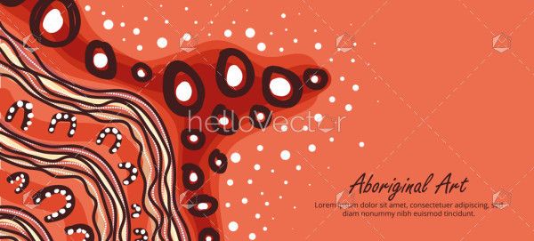 A banner crafted with artistic vector elements inspired by Aboriginal dot art