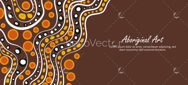 A vector banner design inspired by traditional Aboriginal dot patterns