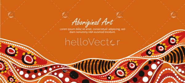 A creative vector banner featuring the unique dot patterns found in Aboriginal art