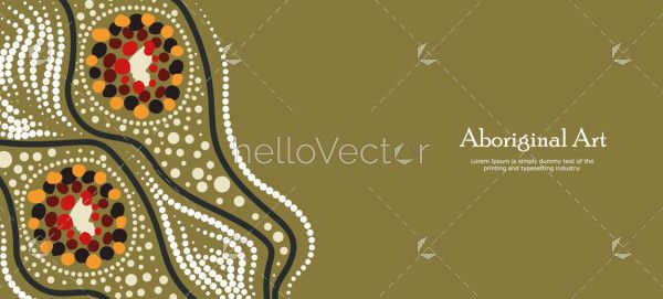 A vector poster design that elegantly displays traditional Aboriginal dot art