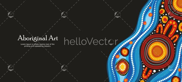 Artwork for a banner in vector format showcasing the beauty of Aboriginal dot designs