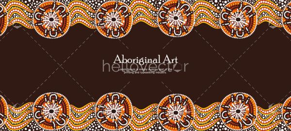 A decorative vector border inspired by traditional Aboriginal dot art