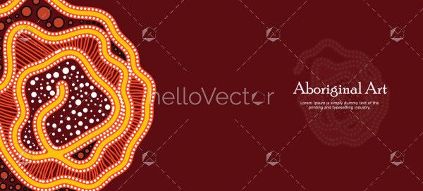 Poster design illustration that elegantly displays traditional Aboriginal dot art.