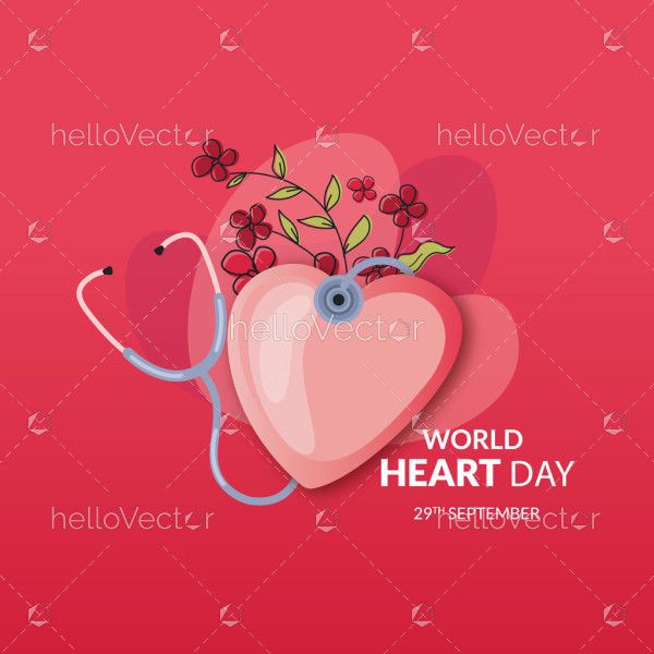 A banner for World Heart Day featuring an illustration