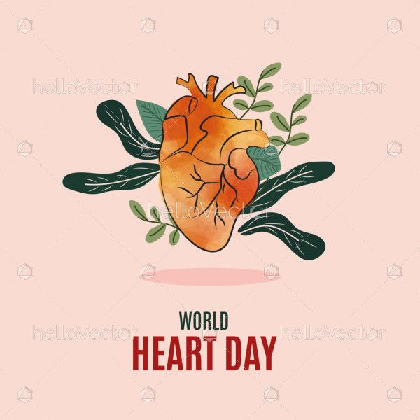 A decorative illustration on the World Heart Day banner