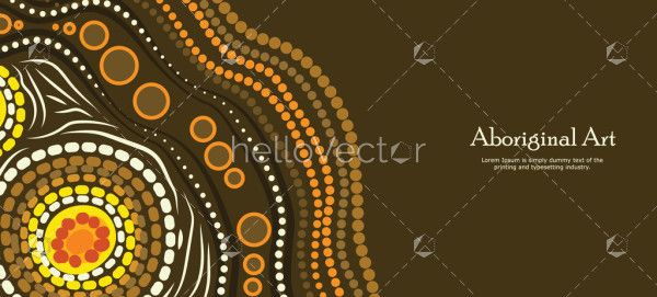 A vector banner design that highlights the beauty of Aboriginal dot art.