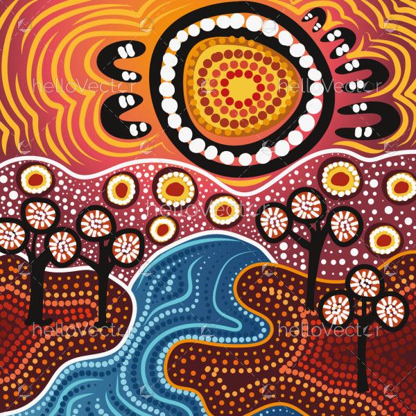 A remarkable aboriginal dot artwork that highlighting the beauty of nature