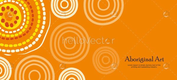 Vector banner displaying the intricate designs of traditional Aboriginal dot motifs