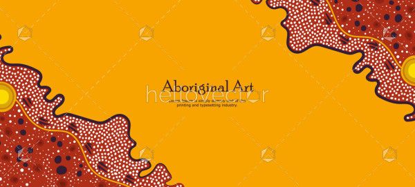 A visually appealing vector banner that incorporates classic Aboriginal dot art elements