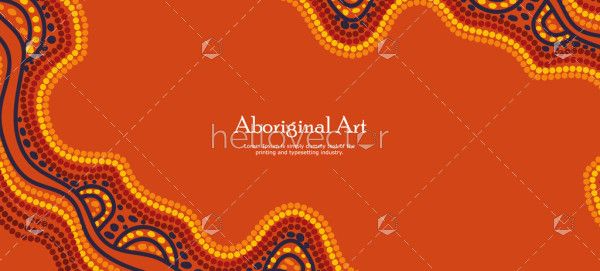 An illustrated banner in vector format drawing inspiration from Aboriginal dot art.