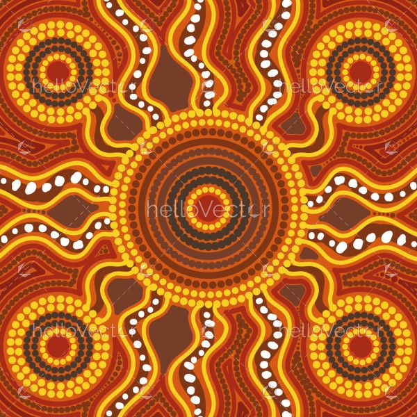 A vector design influenced by the stunning aesthetics of Aboriginal dot art