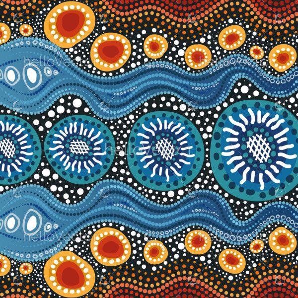 An eye-catching illustration featuring dot patterns inspired by Aboriginal art