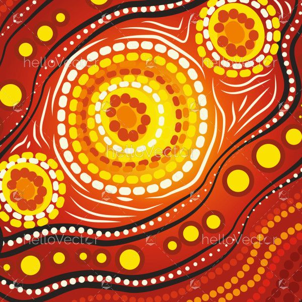 A vector creation that captures the beauty of Aboriginal-inspired dot designs