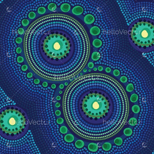 A vector artwork showcasing designs inspired by Aboriginal dot art