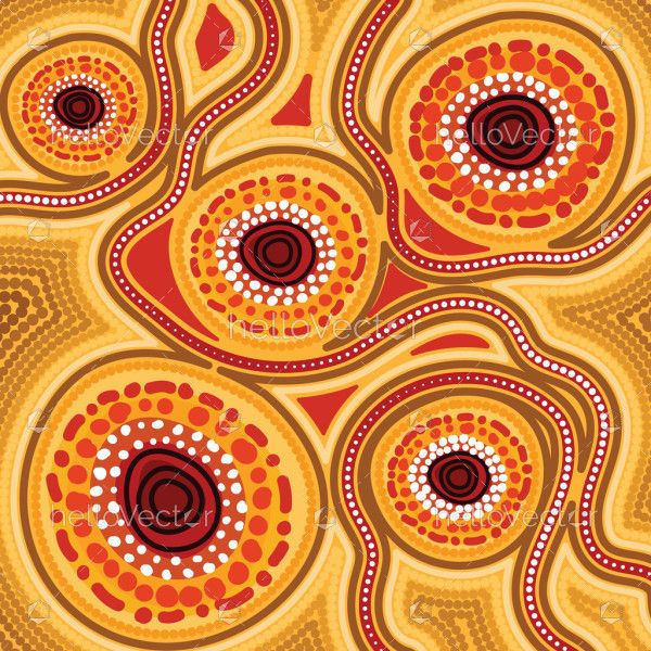 A vector artwork that reflects the intricate charm of Aboriginal dot motifs