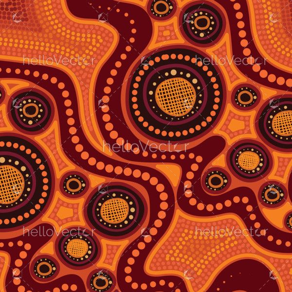 A vector composition inspired by the captivating beauty of Aboriginal dot artwork