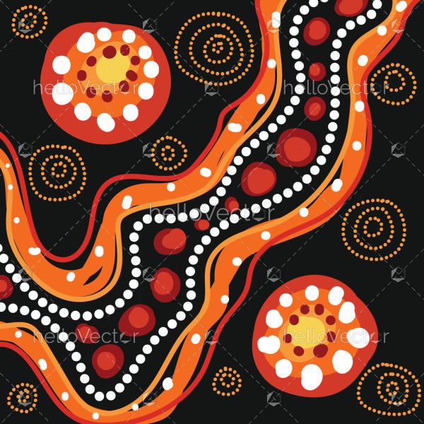 A vector design inspired by the rich heritage of Aboriginal dot motifs