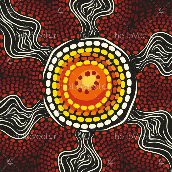 A vector piece inspired by the mesmerizing beauty of Aboriginal dot designs