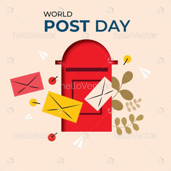 Postbox Graphic Commemorating World Post Day