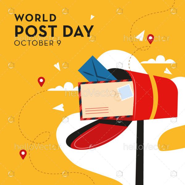 Postbox Artwork Celebrating World Post Day