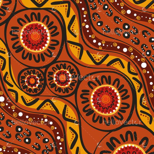 A vector artwork that celebrates Aboriginal dot designs