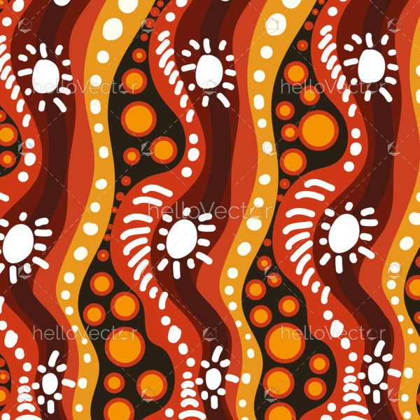 A vector illustration with a background reflecting Aboriginal pattern design