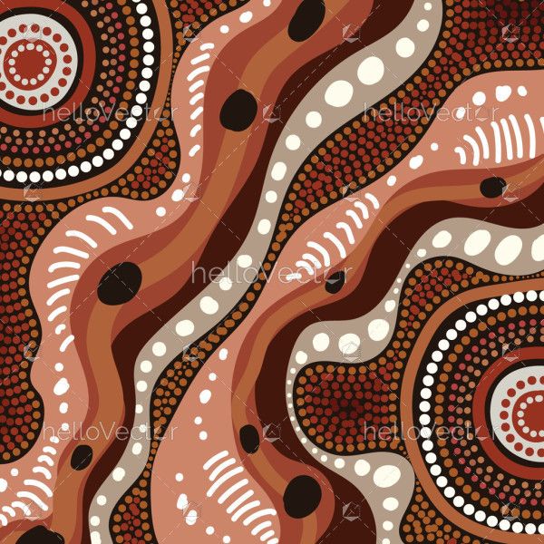 A vector background featuring a design in the Aboriginal dot style