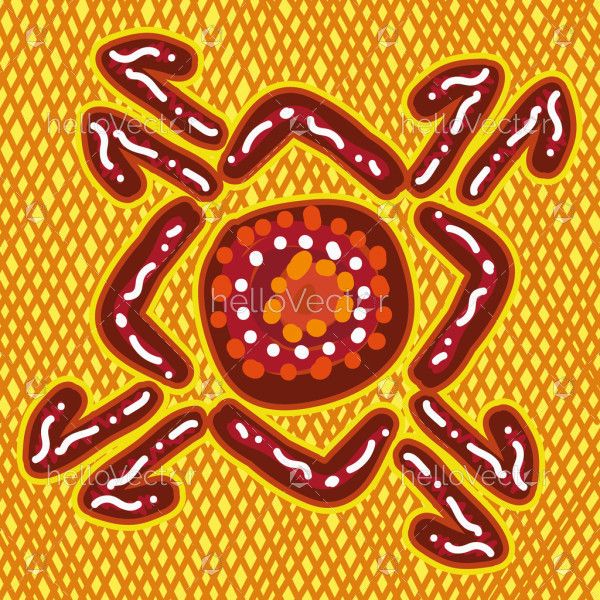 An artistic vector piece reflecting the essence of Aboriginal dot art