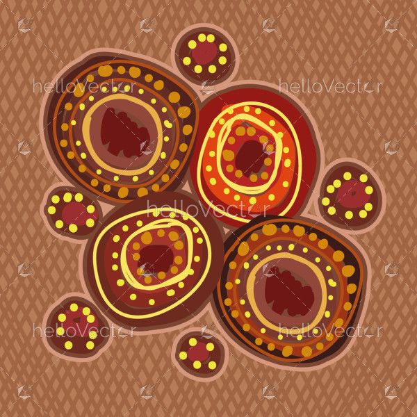 A vector artwork influenced by the rich heritage of Aboriginal dot art