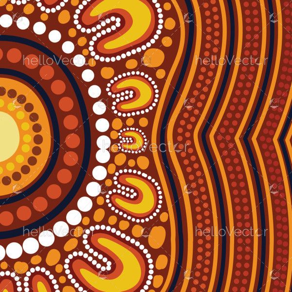 An artistic vector representation inspired by the traditions of Aboriginal dot art