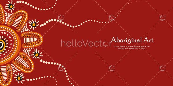 A vector banner showcasing the stunning elegance of Aboriginal dot art