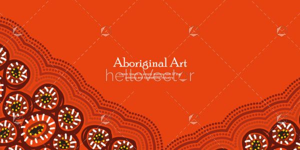 Vector red banner illustrating the rich artistry of Aboriginal dot patterns