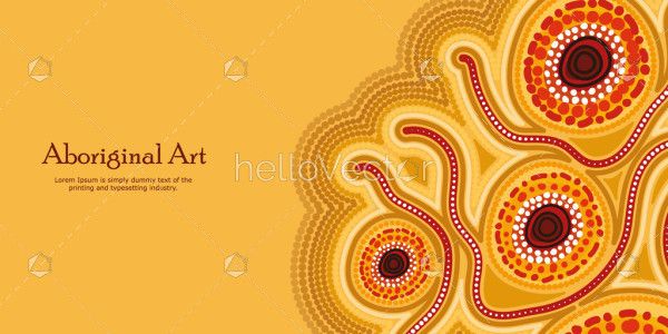 A vector banner showcasing the stunning elegance of Aboriginal dot art