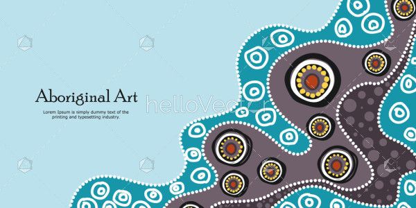 An artistic poster made in vector style, celebrating Aboriginal dot art