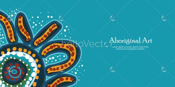 A visually striking poster rendered in vector style, displaying Aboriginal dot artwork