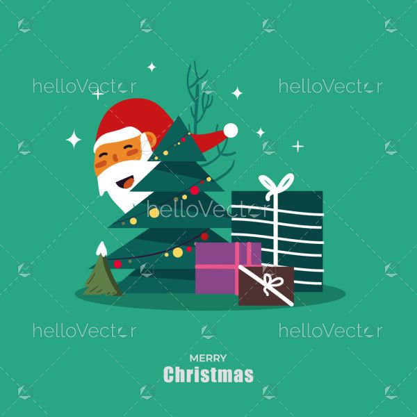 Christmas vector design with Santa illustration