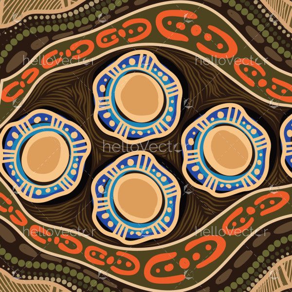 A creative interpretation of Aboriginal art, incorporating the essence of dot painting methods