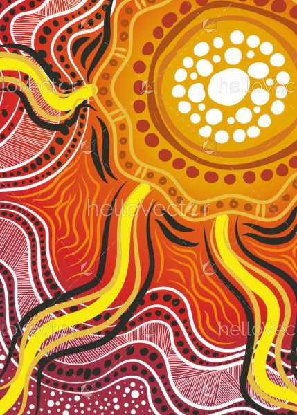 A vector artwork influenced by the mesmerizing patterns of Aboriginal design