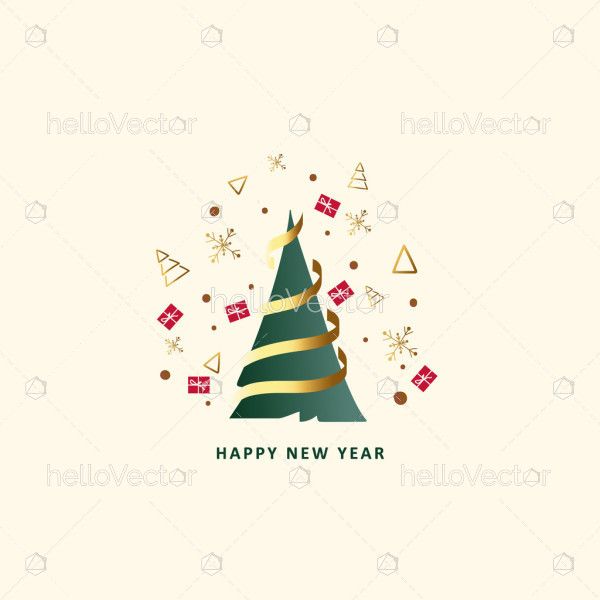 New year background with Christmas theme and an assortment of decorations