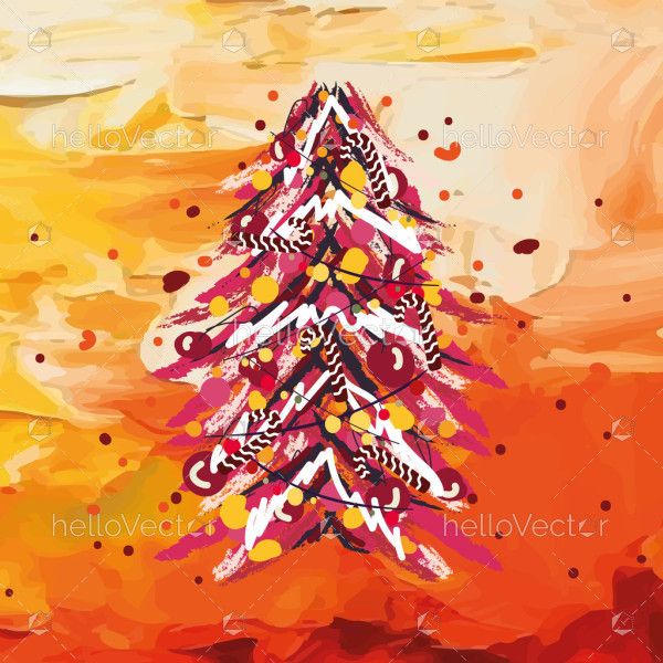 Vector Artwork of a Christmas Tree