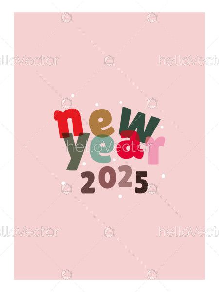 New Year 2025 Vector-Based Card Illustration