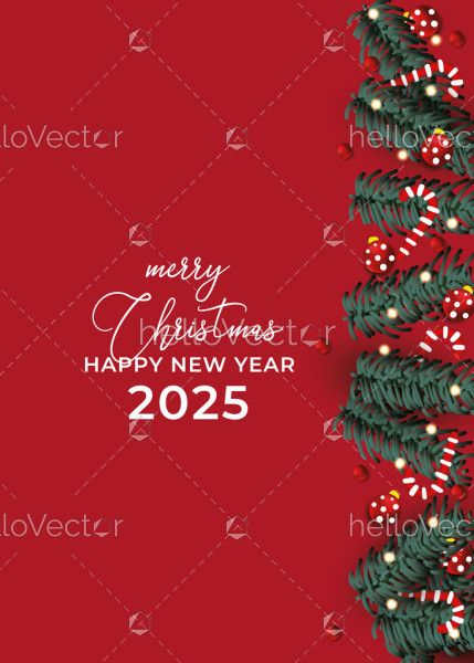 2025 New Year Vector Greeting Card Design